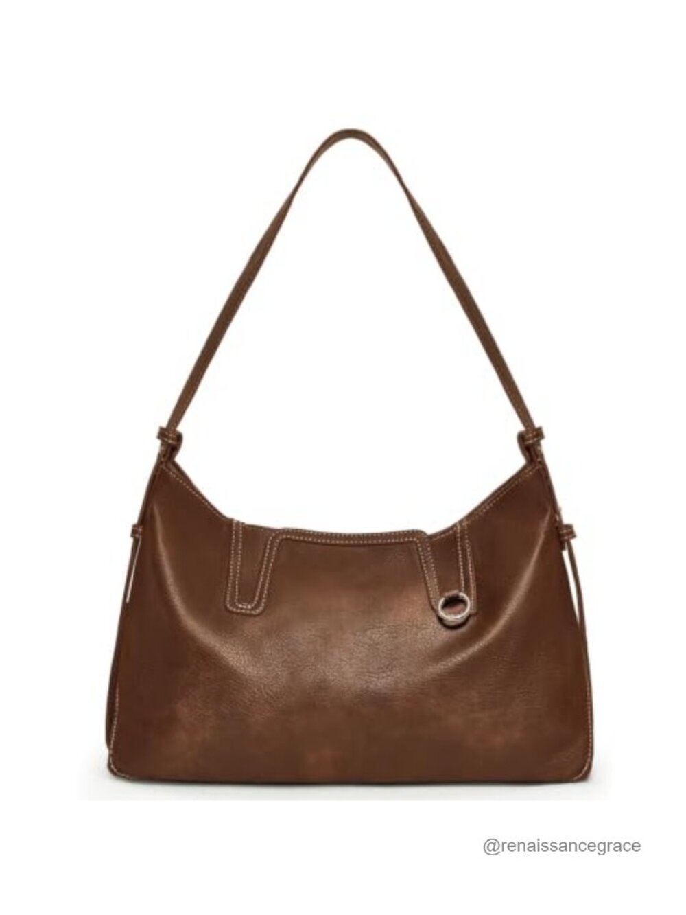 Faux Leather Hobo Shoulder Bag Large Slouchy Tote for Travel Work